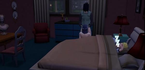  Naruto hentai Sasuke se folla Hinata Anal mientras su marido duerme Netorare